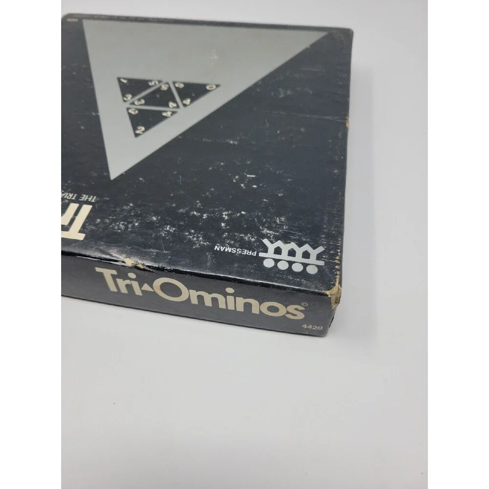 Vintage TRI-OMINOS Triangle Domino Board Game 4420 Pressman Complete